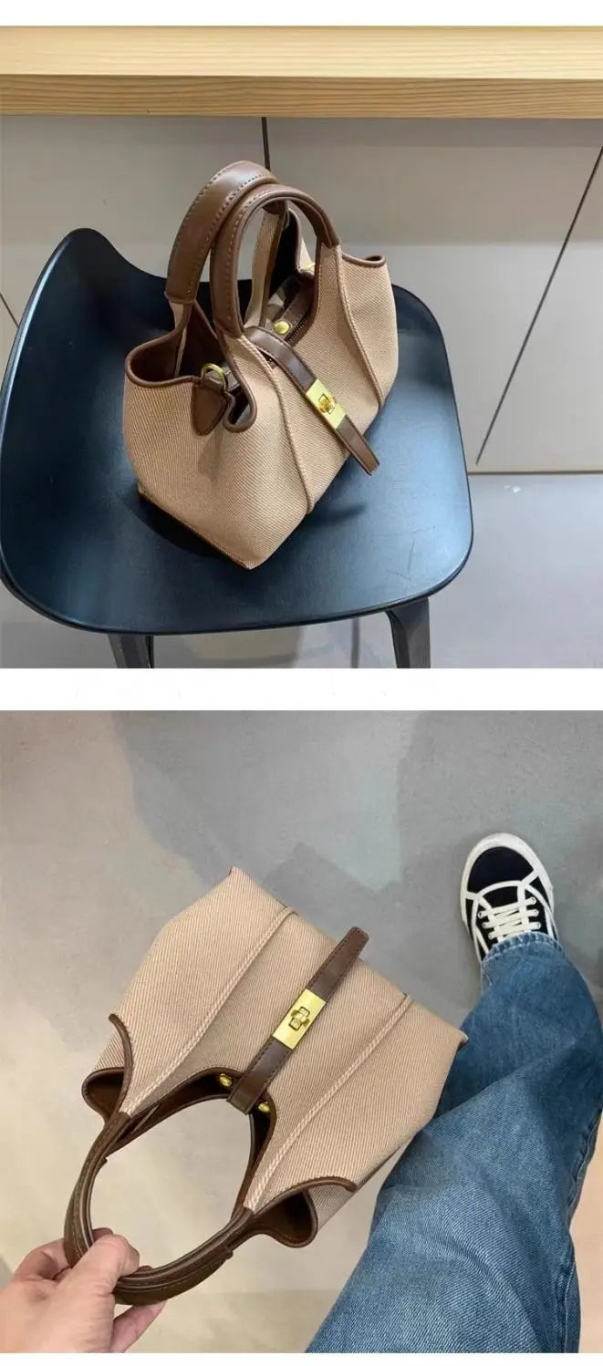 Brand New Collection 2024-2025  New Large Capacity Grocery Basket Shoulder Bag Bag with Pouch Fashion Brand Handbag Female Commuting All-match