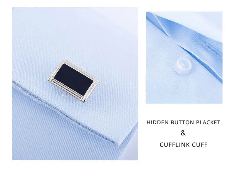 Brand NEW 2024-2025 Fashion Mens French Cufflinks Dress Shirts Long Sleeve Yellow White Blue Social Business Regular Fit Wedding Party Shirt For Man