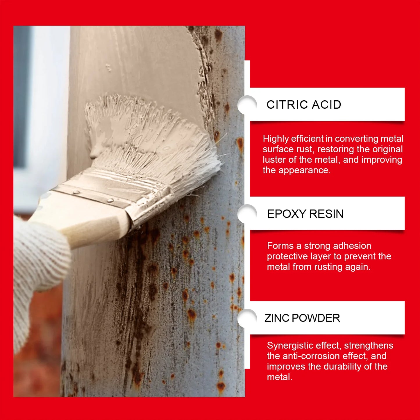 Metal rust conversion agent, rust removal, bright protection, anti-corrosion conversion, renovation coating surface buy one and get a free laptop stand