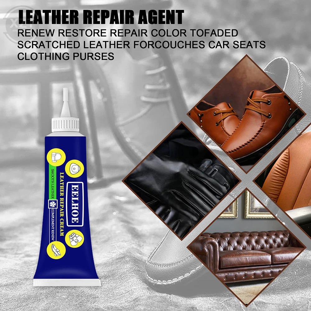 20/40/50ml Advanced Car Leather Repair Gel Repairs Burns Holes Gouges for Car Seat Sofa Scratch Restoration Cracks Tool Cleaner
