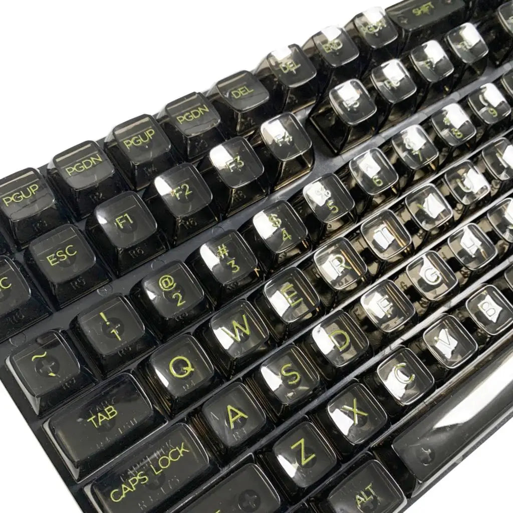 132 Keys Crystal Transparent PC Keycaps For Cherry MX Switch Mechanical Gaming Keyboard backlit RGB Key Caps ISO Layout DIY GK61