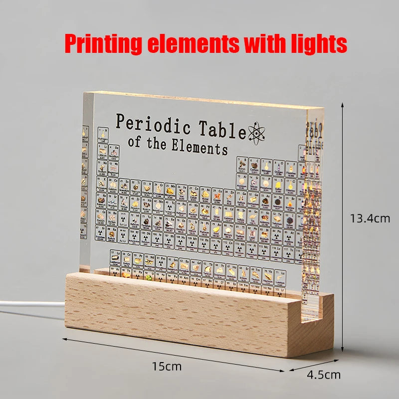 Exquisite Printing Acrylic Periodic Table Figurines Chemistry Chart Tool Physical Display Teaching Prop Creative Gift Desk Decor