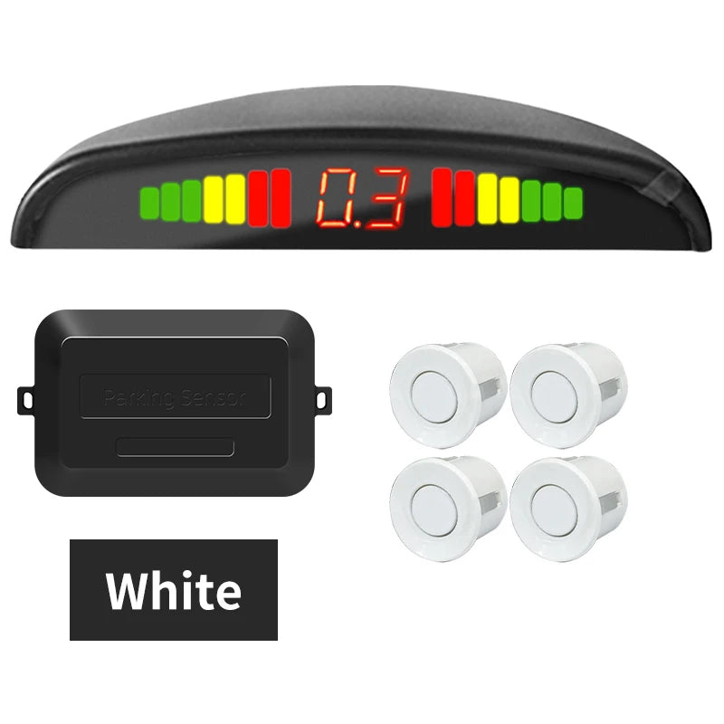 Car LED Parking Sensor Kit 4 Sensors 22mm Backlight Display Reverse Backup Radar Monitor System 12V 8 Colors