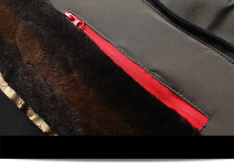 Men Winter  2025-2026 Thick Warm Parka Coat Fleece Inside Male Solid Color Hooded Thick Jacket  Men's Middle Long Coat Size