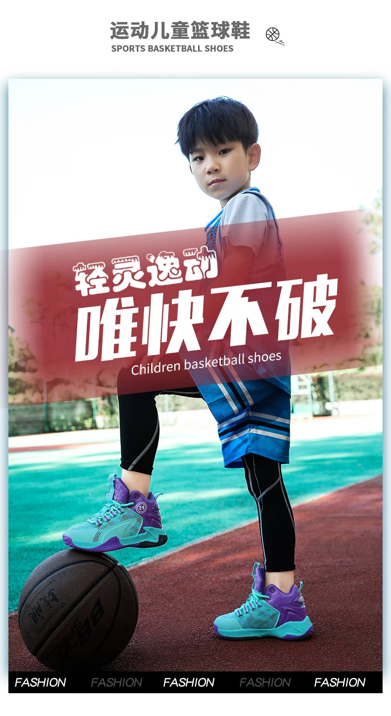 New Kids Basketball Shoes Boys Original Professional Men Field Breathable Gym Cushion Women Basketball Boots Tennis Sports Shoes