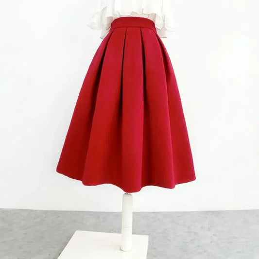 2024 Casual Trend Vintage Slim Women's Elegant Party Skirt Autumn High Waist Zipper Pocket Ball Gown Pleated Skirt New C79