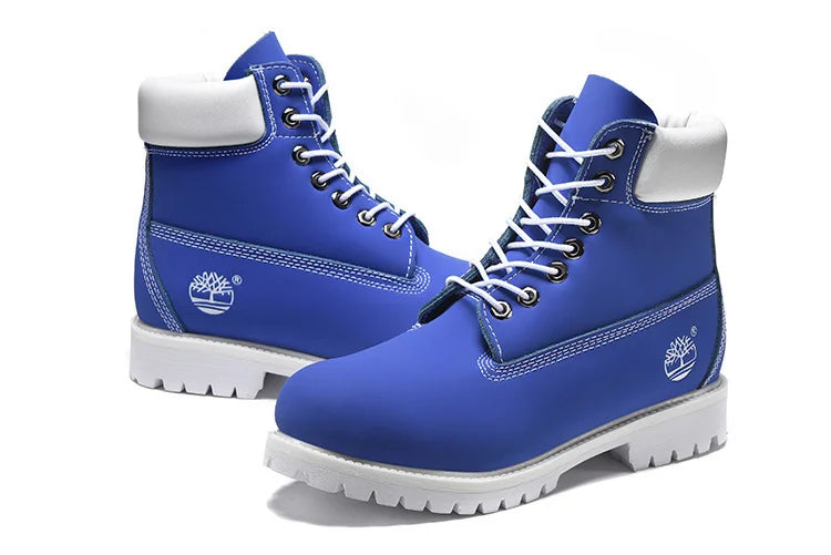 Brand New 2024 TIMBERLAND Men 10061 Sky Blue White Male Motorcycle Martin Ankle Walking Boots Men's Outdoor Leather Street Hiking Shoes 40-46 we offer 10% off for any purchases
