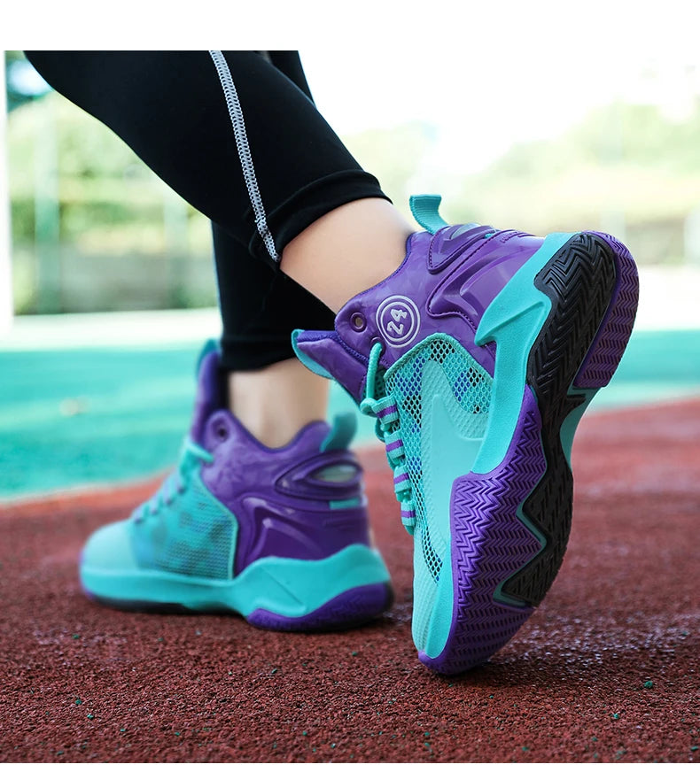 New Kids Basketball Shoes Boys Original Professional Men Field Breathable Gym Cushion Women Basketball Boots Tennis Sports Shoes