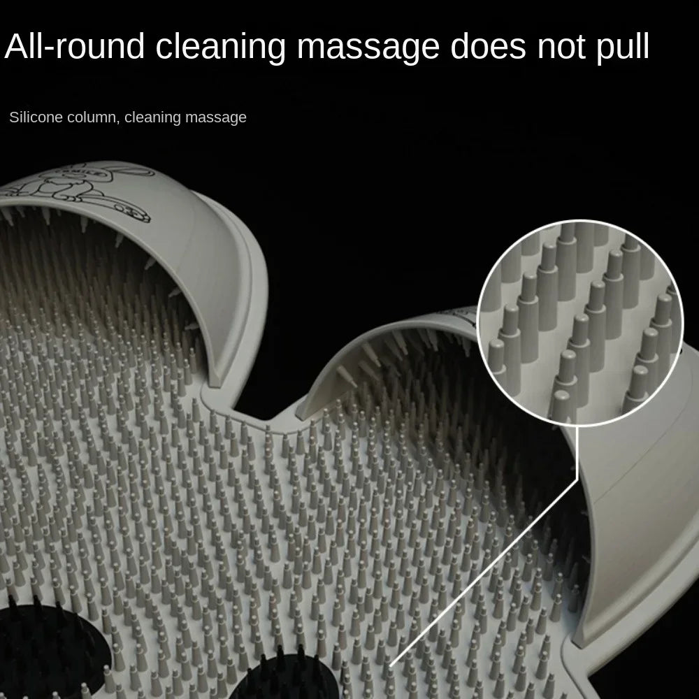 Silicone Rabbit Foot Rubbing Artifact Bathroom Non-Slip Mat Back Rubbing Massage Mat Bath Washing Foot Peeling Shower Room Floor