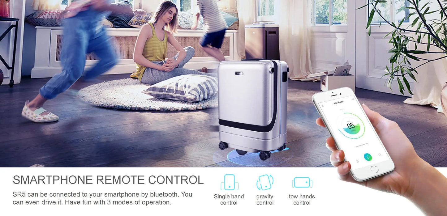 Airwheel Smart Following Suitcase SR5 20 Inch Smart Auto Follow Luggage Aluminum Carry On Smart Suitcase Travel Bags Trolley