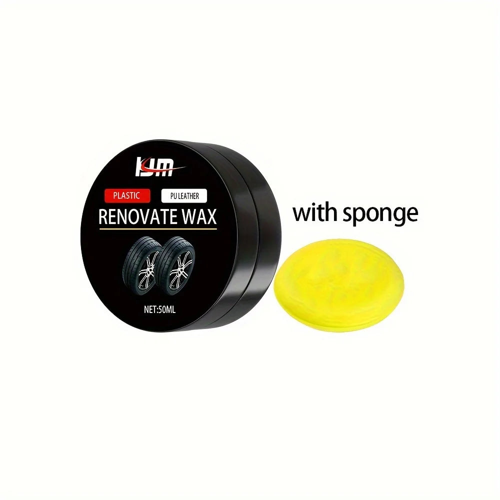 Universal Rubber Refresh Wax - Long-lasting Black Coat Repair, Leather Repair Polish, Hydrophobic Car Detail Care