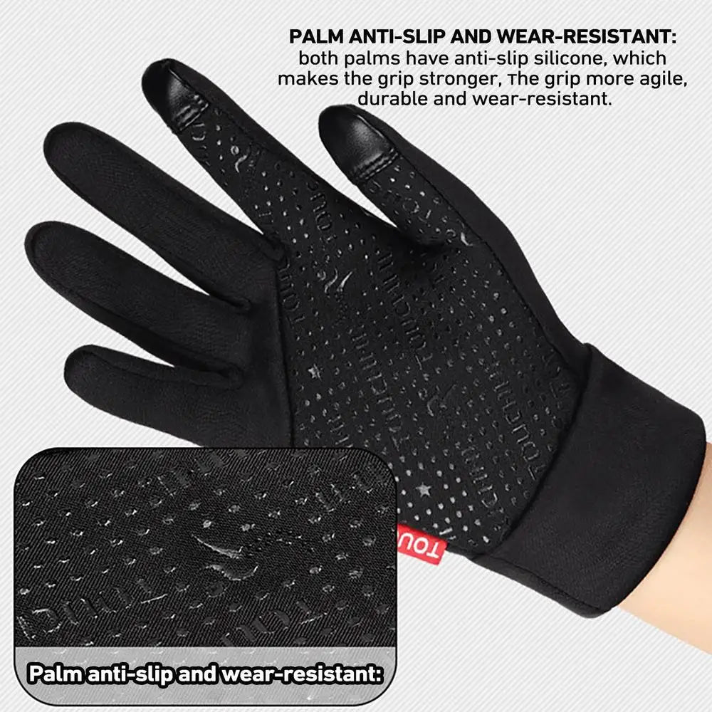 Heated Ski Gloves 1 Pair Rechargeable Fleece Thermal Gloves Cycling Accessories Hand Warmer For Motorcycling Running Riding