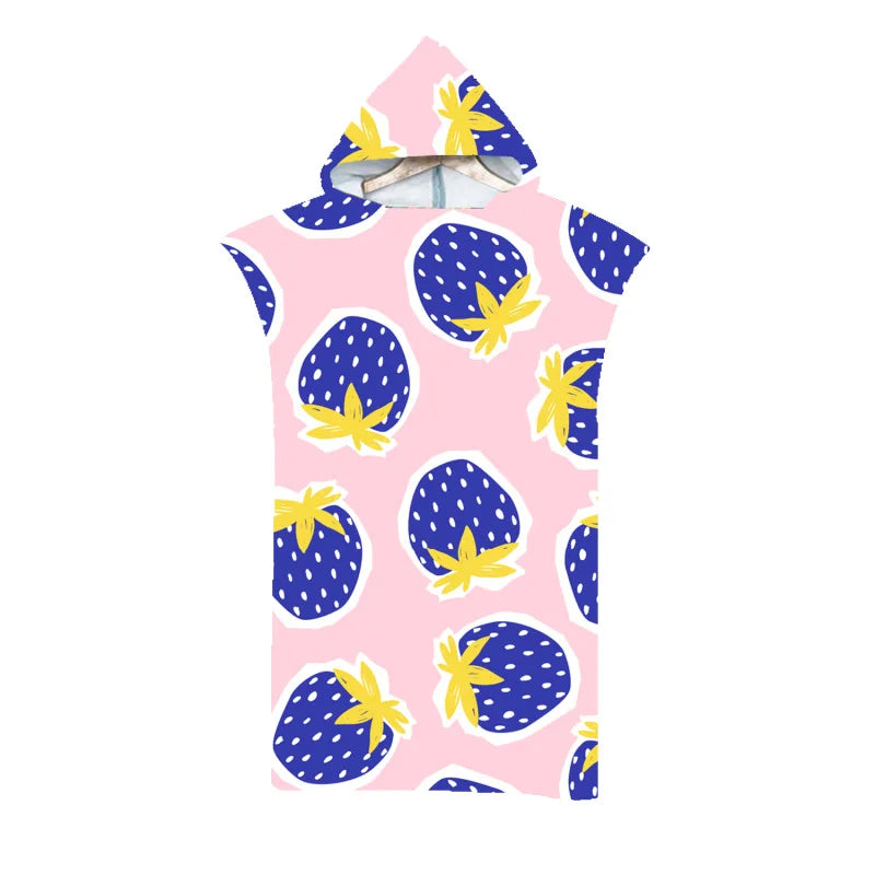 Customizable 3D Microfiber Fabric Quick Dry Hooded Beach Towel Adult Kid  Swimming Hot Spring Change Bathrobe Cloak Surf Poncho