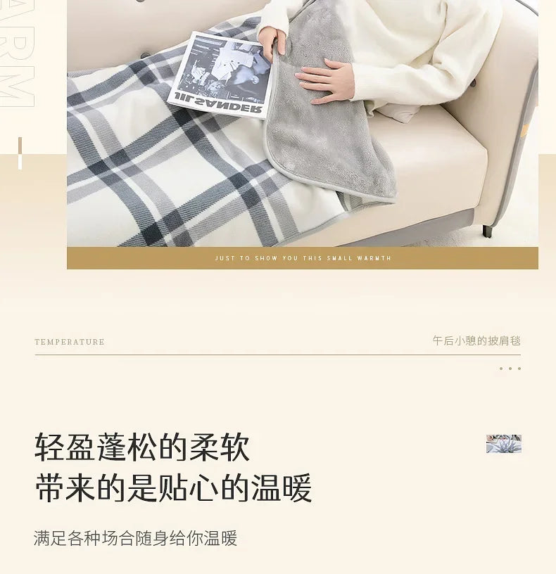 New 2024 Home Decor Wearable Warm Plaid Thin Blanket Fleece Blankets with Button Thicken Winter Warm Throw Blankets for Beds Sofa