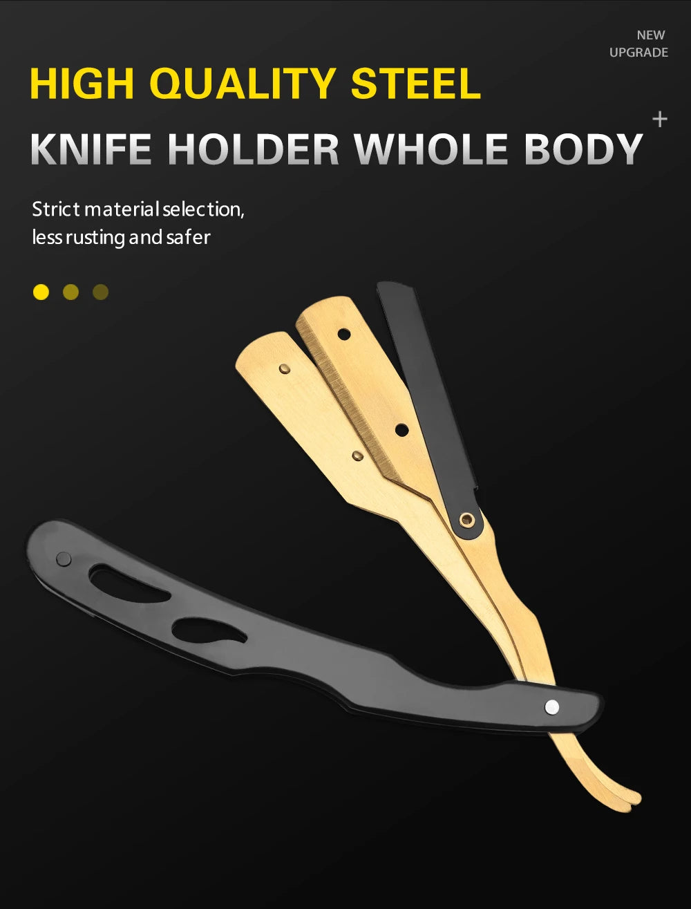 Professional Shaving Knife Manual Shaver Stainless Steel Shaver Rack Professional Straight Edge Razor Barber Beard Cutter