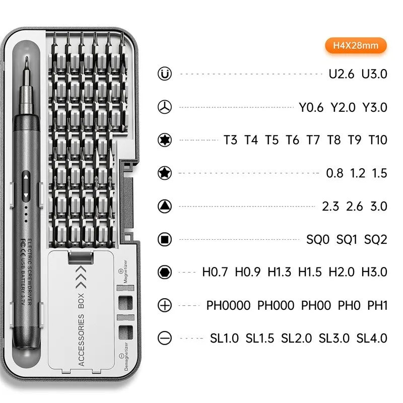 Wireless Electric Screwdriver Set Precision Power Tool Kit Rechargeable Mini Small Bits for Mobile Cell computer Repair CRV