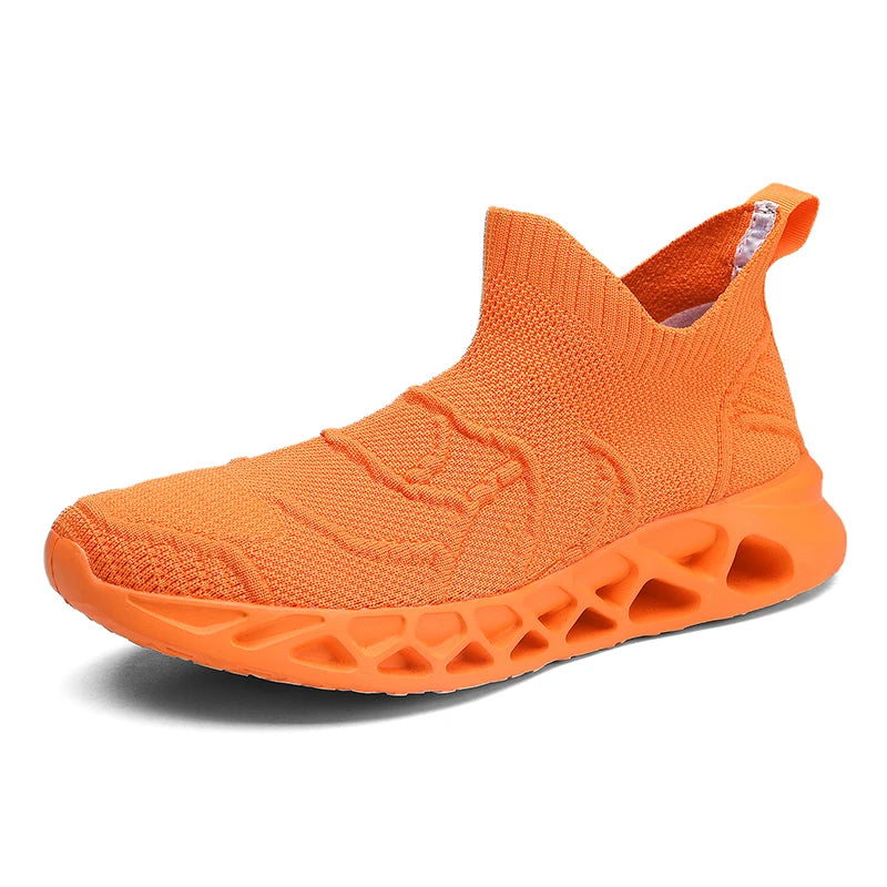Big Size 40-47 Men Tennis Sport Shoes Breathable Mesh Sock Sneakers Slip-on Walking Footwear Super Light Trainer Tenis Masculino