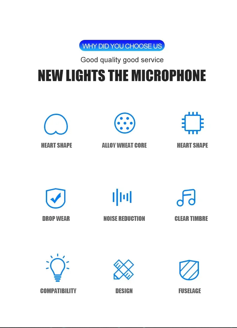 RGB Professional Microphone USB Microfone Condensador Wire Gaming Mic for Podcast Recording Studio Streaming Laptop Desktop PC
