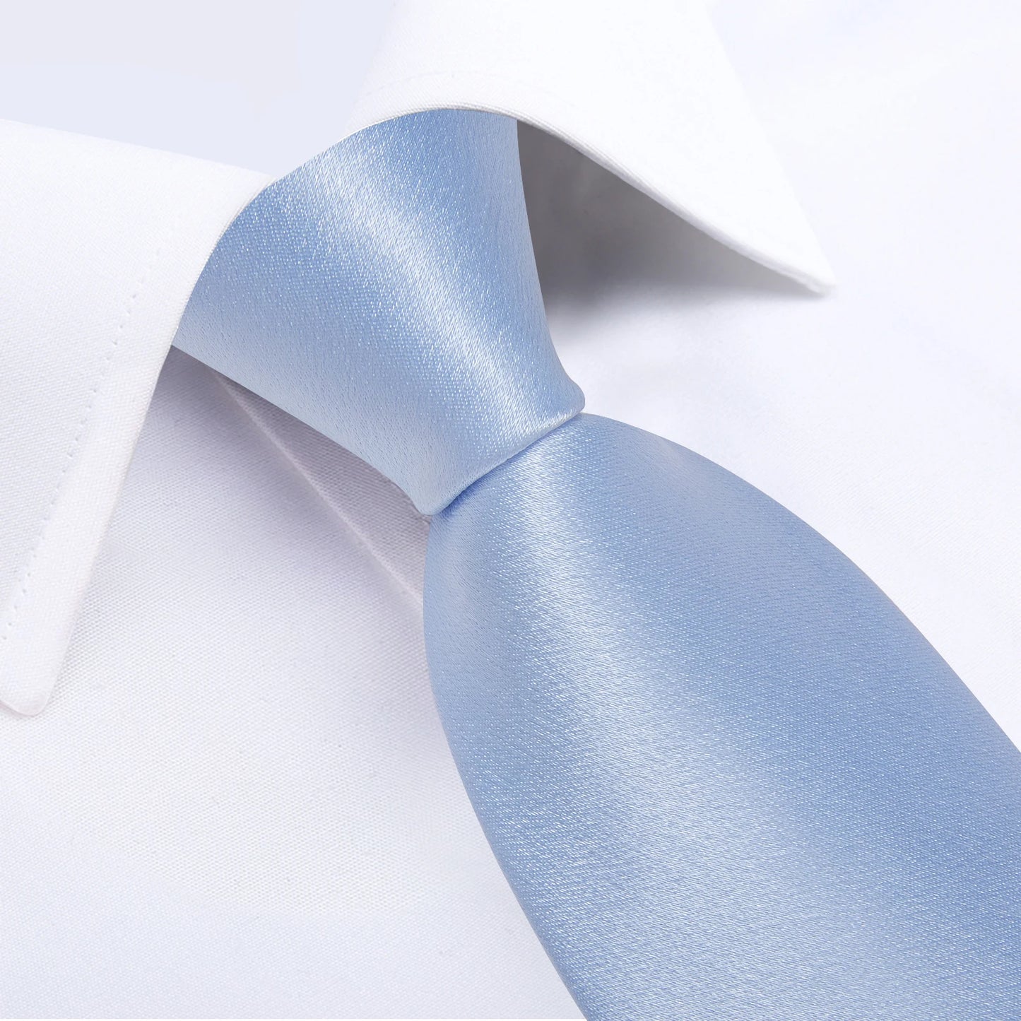 4Pcs Solid Green Brown Black Blue Red Satin 8cm Men Tie Set Handkerchief Cufflinks Wedding Party Accessories Gift for Husband