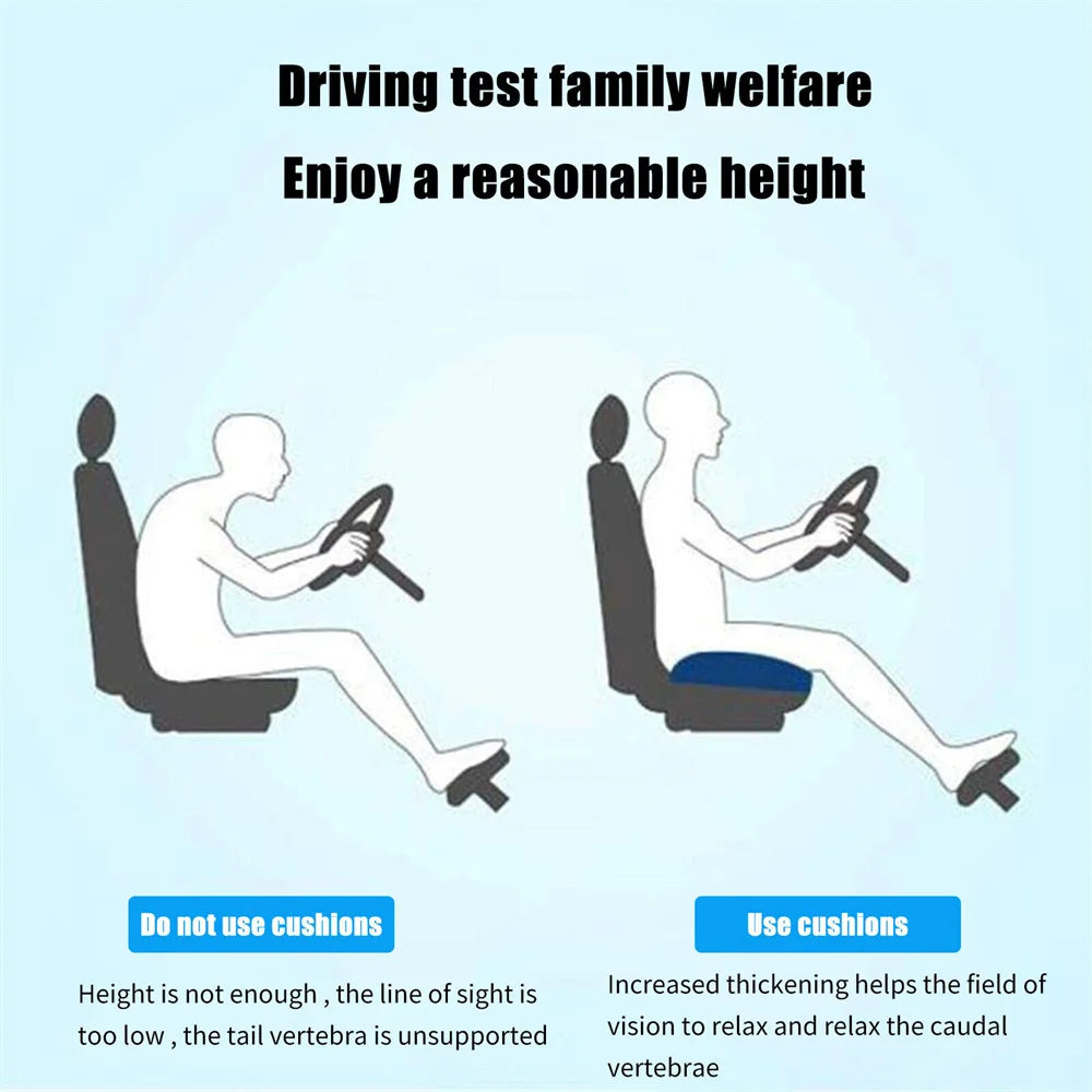 AMAZONY Portable Car Seat Booster Cushion Heightening Height Boost Mat Breathable Driver Expand Field Of View Lift Interior Seat Pad