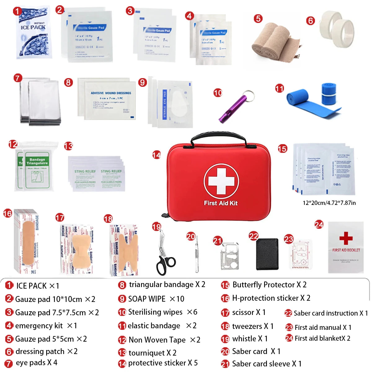 Portable First Aid Kit For Outdoor Adventures, Hiking, Car Traveling, And Camping (First Aid Kit Does Not Include Medication)