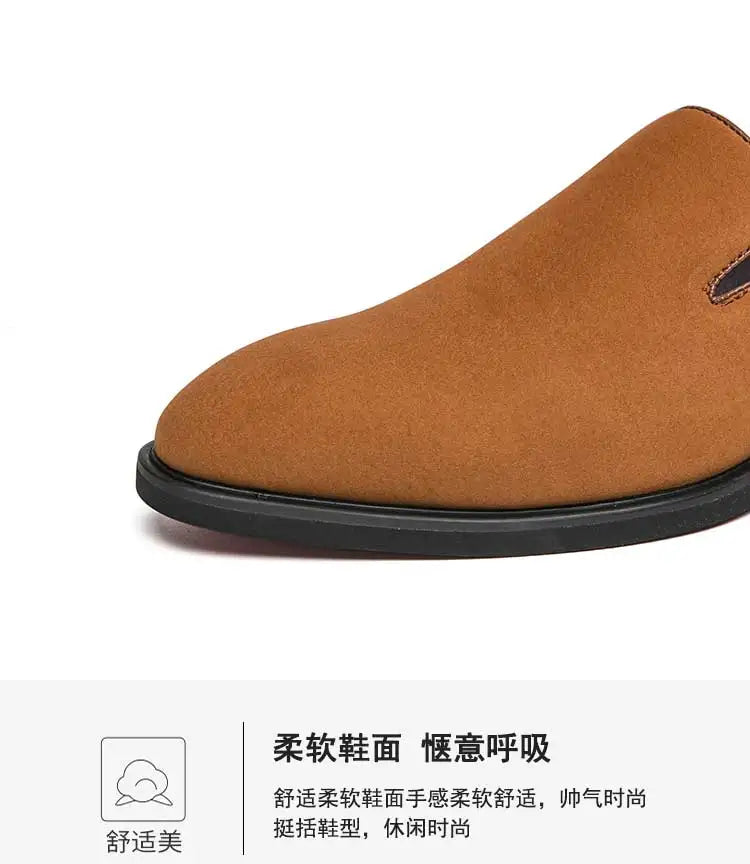 New 2024-2025 Red Sole Loafers Black Wedding Shoes for Men Yellow Flock Round Toe Slip-On Men's Business Dress Shoes Size 38-46