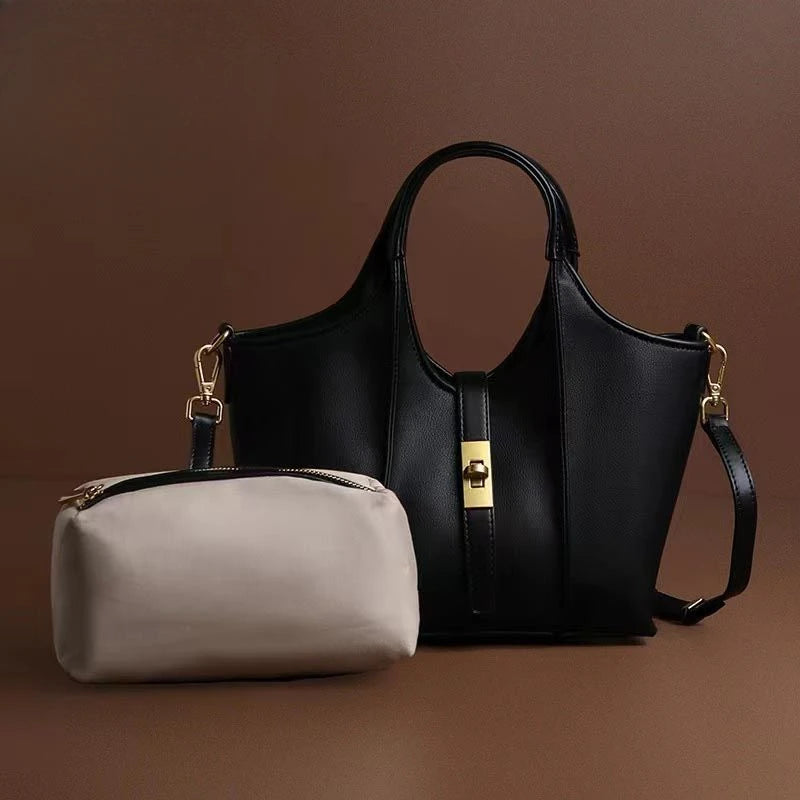 Brand New Collection 2024-2025  New Large Capacity Grocery Basket Shoulder Bag Bag with Pouch Fashion Brand Handbag Female Commuting All-match