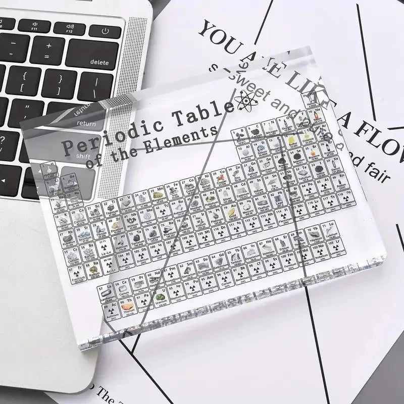 Exquisite Printing Acrylic Periodic Table Figurines Chemistry Chart Tool Physical Display Teaching Prop Creative Gift Desk Decor