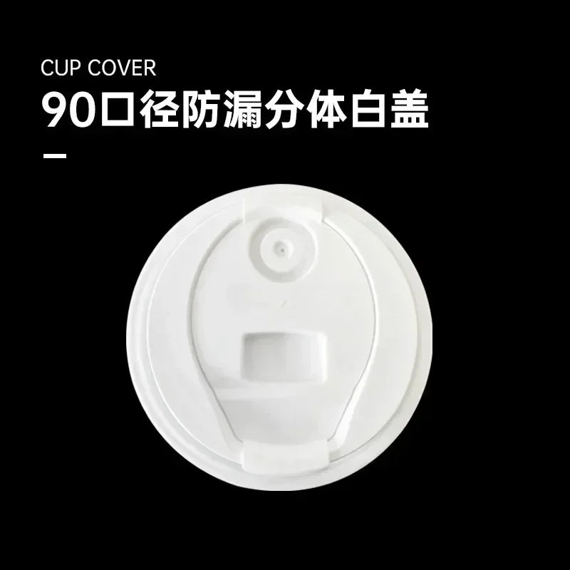 100pcs 90 Caliber Matte Cup Cover Disposable Coffee Milk Tea Take-out Food Packing Cup Lid Leak Proof Clear Plastic Cups Lid
