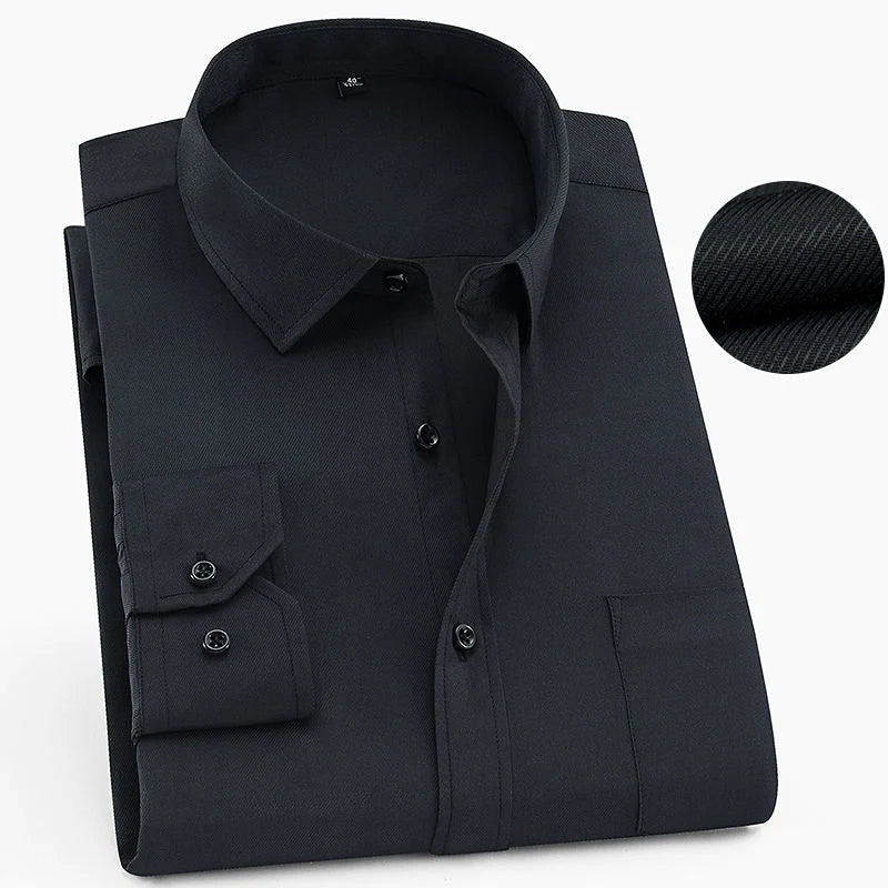 Plus Size 9XL 8XL Men's Business Casual Long Sleeved Shirt Classic Striped Male Social Dress Party Tuxedo Shirts Yellow Purple
