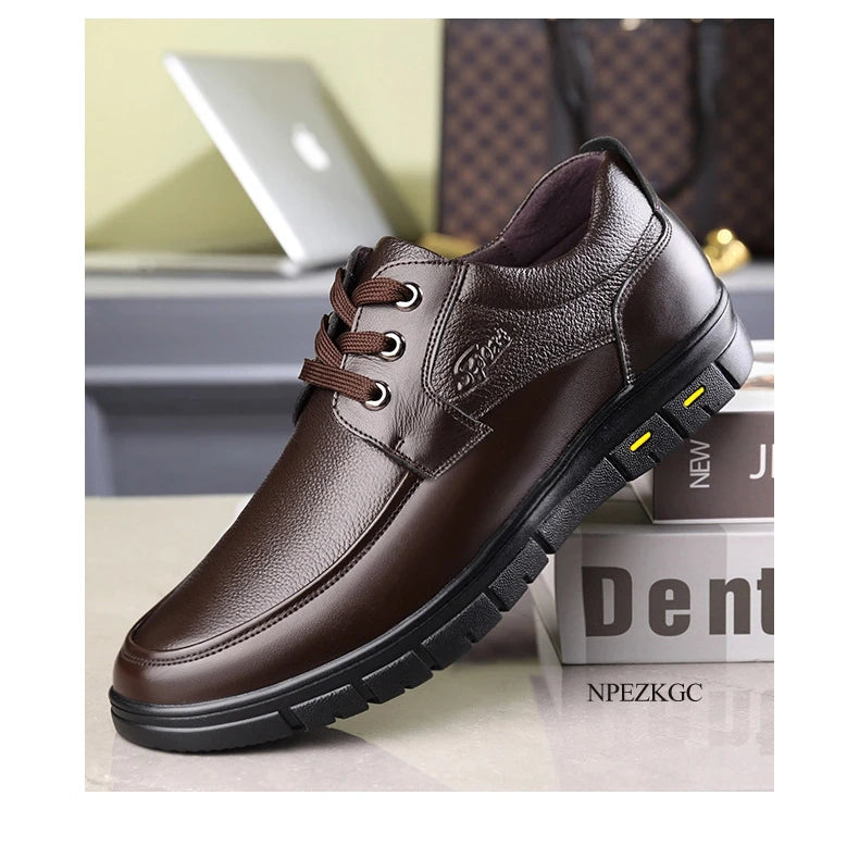 Handmade Men Shoes Genuine Leather Casual Shoes For Men Flat Platform Walking Shoes Outdoor Footwear Loafers Breathable Sneakers