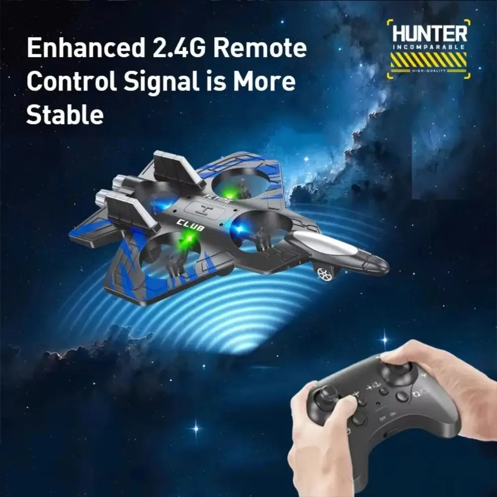 RC Plane 2.4G Remote Control Aircraft Gravity Sensing Helicopter Glider with Light EPP Foam Fighters for Boys Children