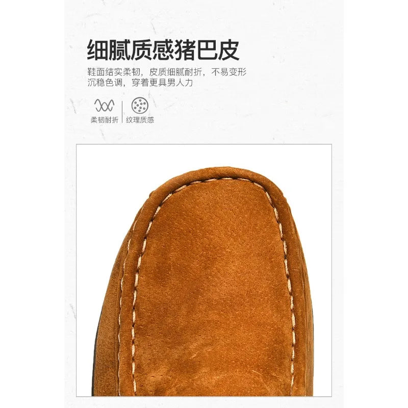 Autumn Men Casual Shoes Suede Leather Work Shoes Male Lace-up Flats Sneakers Platform British Business Party Dress Shoes 38-45