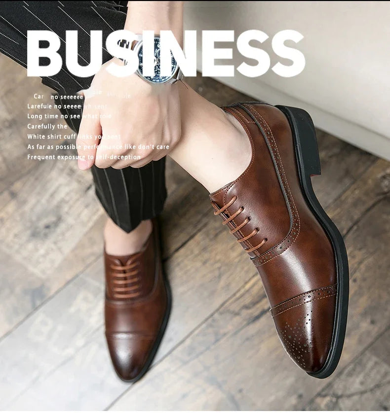 Our New Collections 2024-2025 Men's Formal  Shoes Red Sole Fashion Business Casual Party Banquet Daily Retro Carved Lace-up Brogue Dress Wedding Shoes Size 48