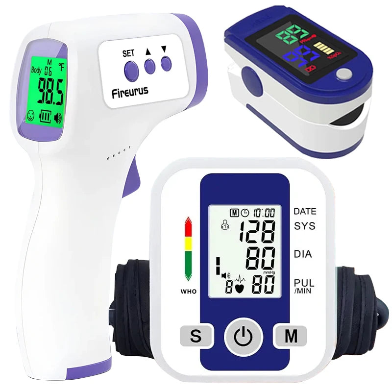 Digital Arm Blood Pressure Test Kit Cuff Sensor Monitor BP Automatic Pressure Tonometer Tensiometer Heart Rate Pulse Meter