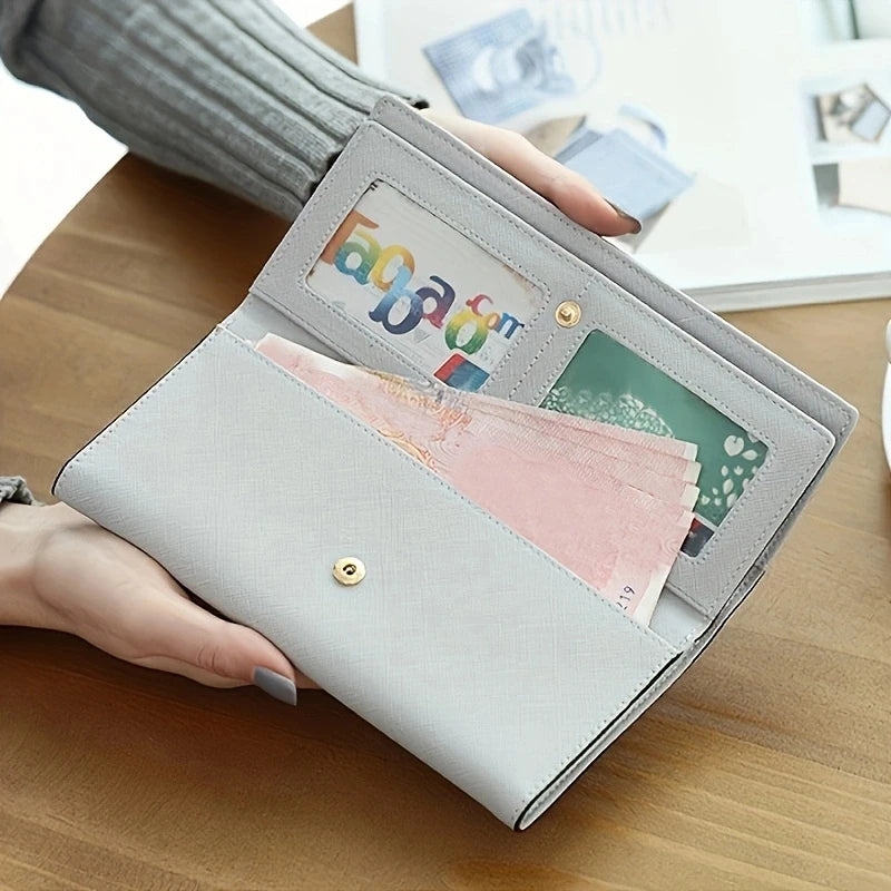 2024 Fashion Brand PU Leather Women's Wallet High Quality 3 Fold Long Purse Clutch Coin Purse Phone Pocket Card Holder Large Capacity