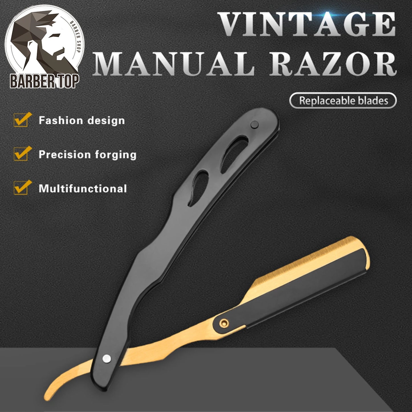 Professional Shaving Knife Manual Shaver Stainless Steel Shaver Rack Professional Straight Edge Razor Barber Beard Cutter
