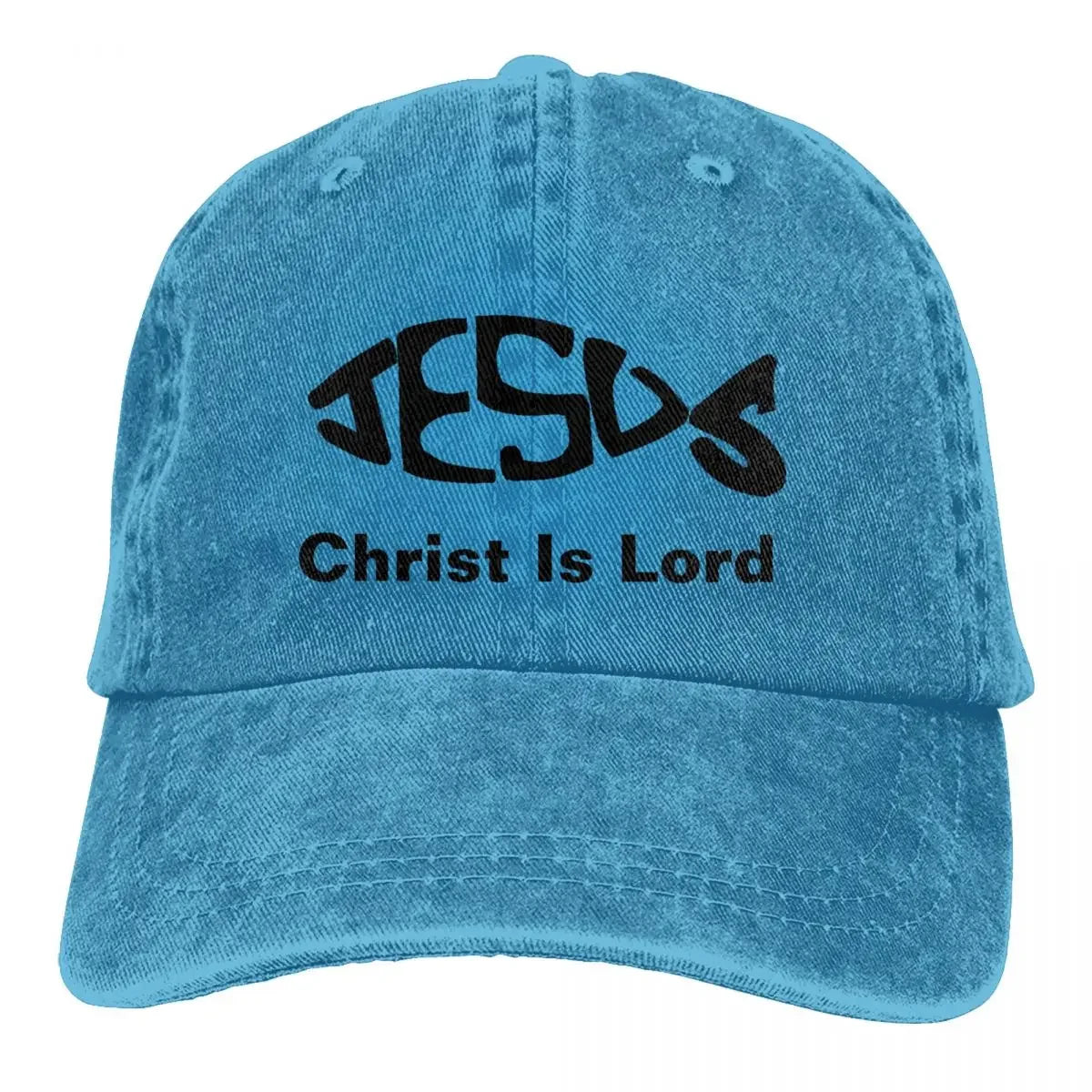 Baseball Cap Jesus- Christ Is Lord Outfit Men Women Casual Distressed Denim Fishing Lover Headwear Gift