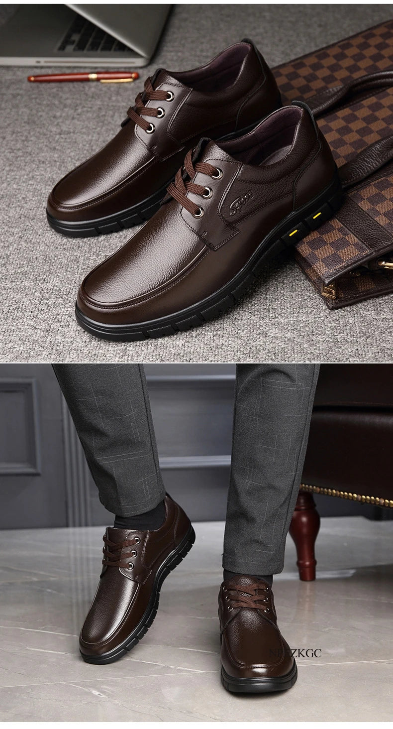 Handmade Men Shoes Genuine Leather Casual Shoes For Men Flat Platform Walking Shoes Outdoor Footwear Loafers Breathable Sneakers