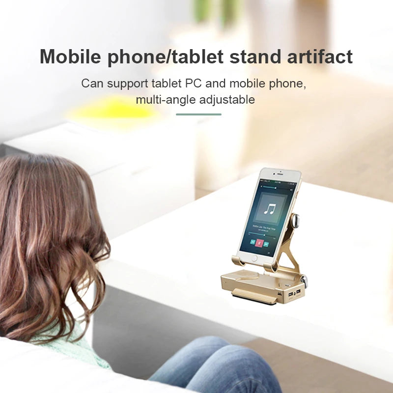 Metal Phone Holder Power Bank 10000mAh Bluetooth Speaker 3 in 1 Multifunctional Stand for Universal Mobile Phone