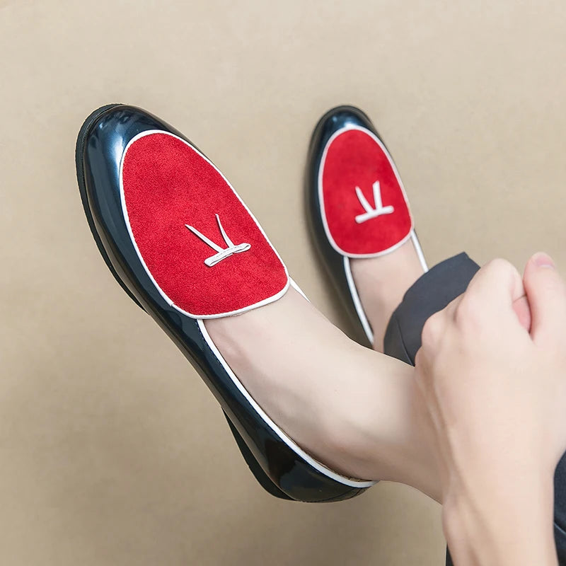 New Fashion 2025 Men's Mixed Colors Casual Shoes Slip on Loafers Dating Wedding Prom Dress Footwear Shallow Mouth Soft Leather Shoes