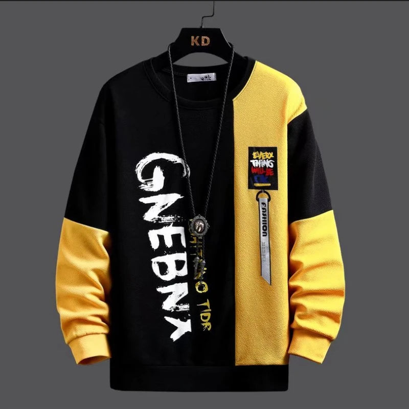 2025 Fashion Men's Tracksuit Autumn Long Sleeved Red Sweatshirt Sports Pants 2 piece Set Mens Casual Suit  Jogging Men Clothes
