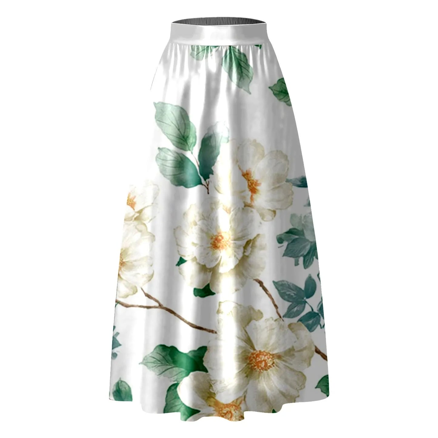 NEW 2024 Women Bohemian Floral Print Maxi Skirt Fashion High Waist Party Retro Pocket Summer Long Skirt Elegant Lady Casual Loose Skirts