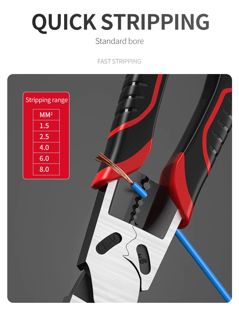 Multifunction Pliers Set Needle Diagonal Pliers Stripper Wire Cutters Wire Pliers Nose Pliers Electrician Repair Tools