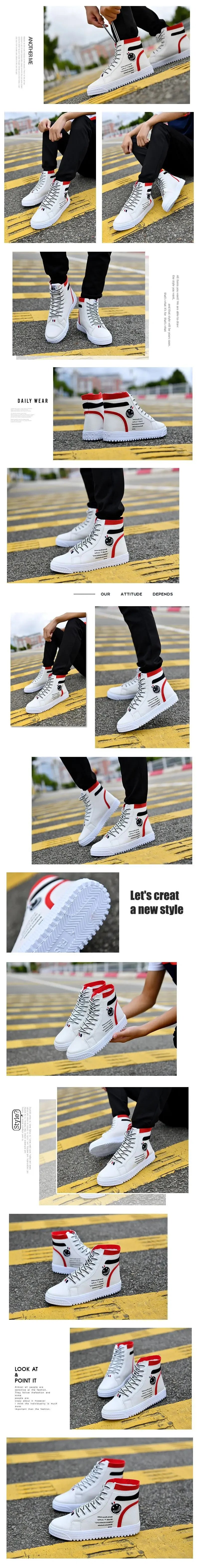 Men's Skateboarding Shoes High-Top Sneakers Casual Sports Shoes Men Street Shoes Men Flats Leather Walking Shoes Chaussure Homme