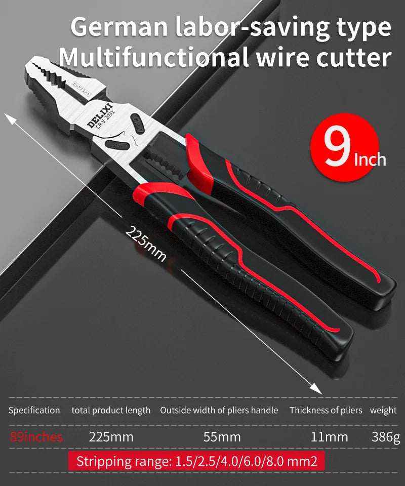 Multifunction Pliers Set Needle Diagonal Pliers Stripper Wire Cutters Wire Pliers Nose Pliers Electrician Repair Tools