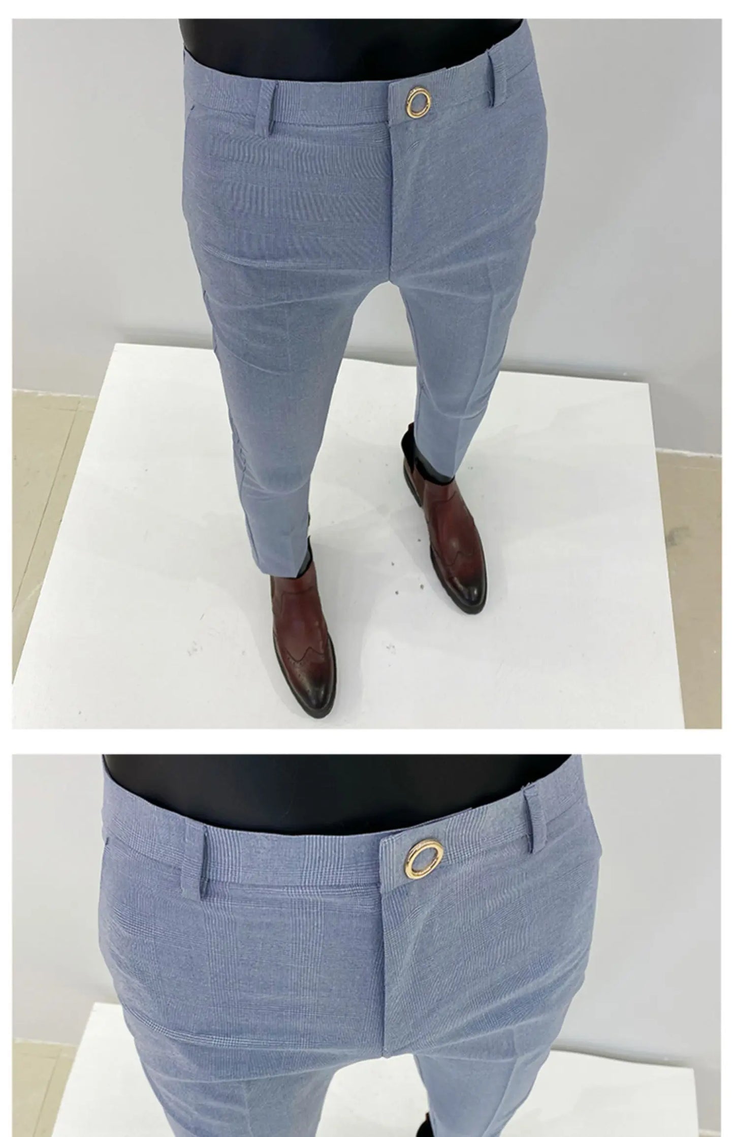 Men Suit Pants Formal Trousers Pantalone Hombre Stretch Slim Solid Color Casual Dress Full Length Pants Fashion New Men Clothing- FREE Laptop Stand is offer if you buy a pant