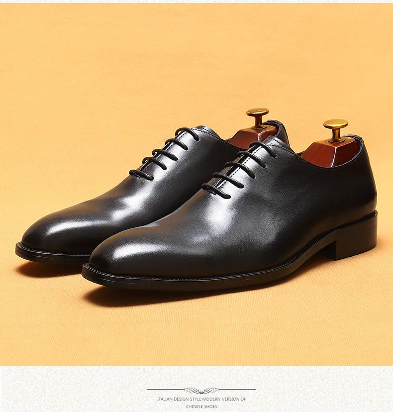 2024-2025 Italian Design Genuine Leather Shoes for Men Business Shoes Lace Up Oxfords Male Wedding Dress Shoes Men Plus Size 37-46