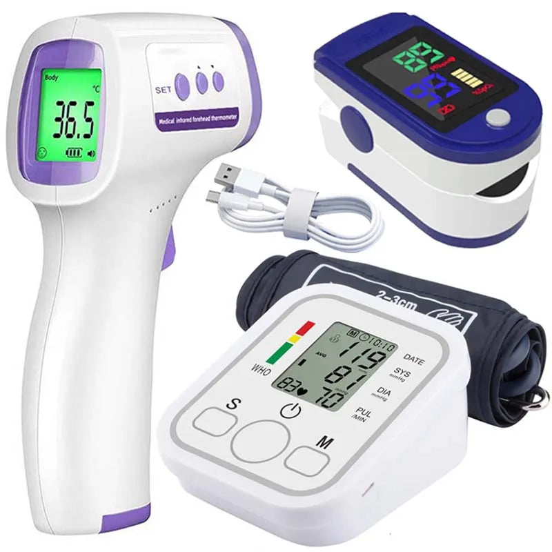 LCD Portable Health Care Pulse Meter BP Monitor Automatic Digital Arm Blood Pressure Monitor Tonometer Meter Sphygmomanometer