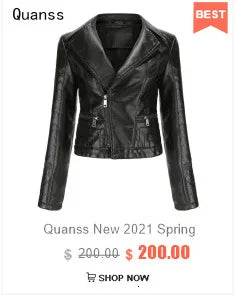New In 2024 Spring Autumn Women's Pu Leather Jacket Fashion Casual Streetwear Coats Office Lady Black Zipper Jackets Outerwear